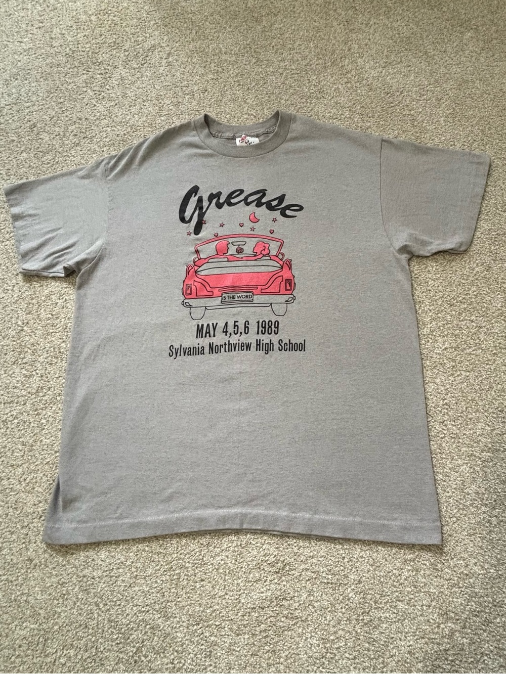Vtg 1989 GREASE Musical High School T-Shirt - Single Stitch 80s Tee